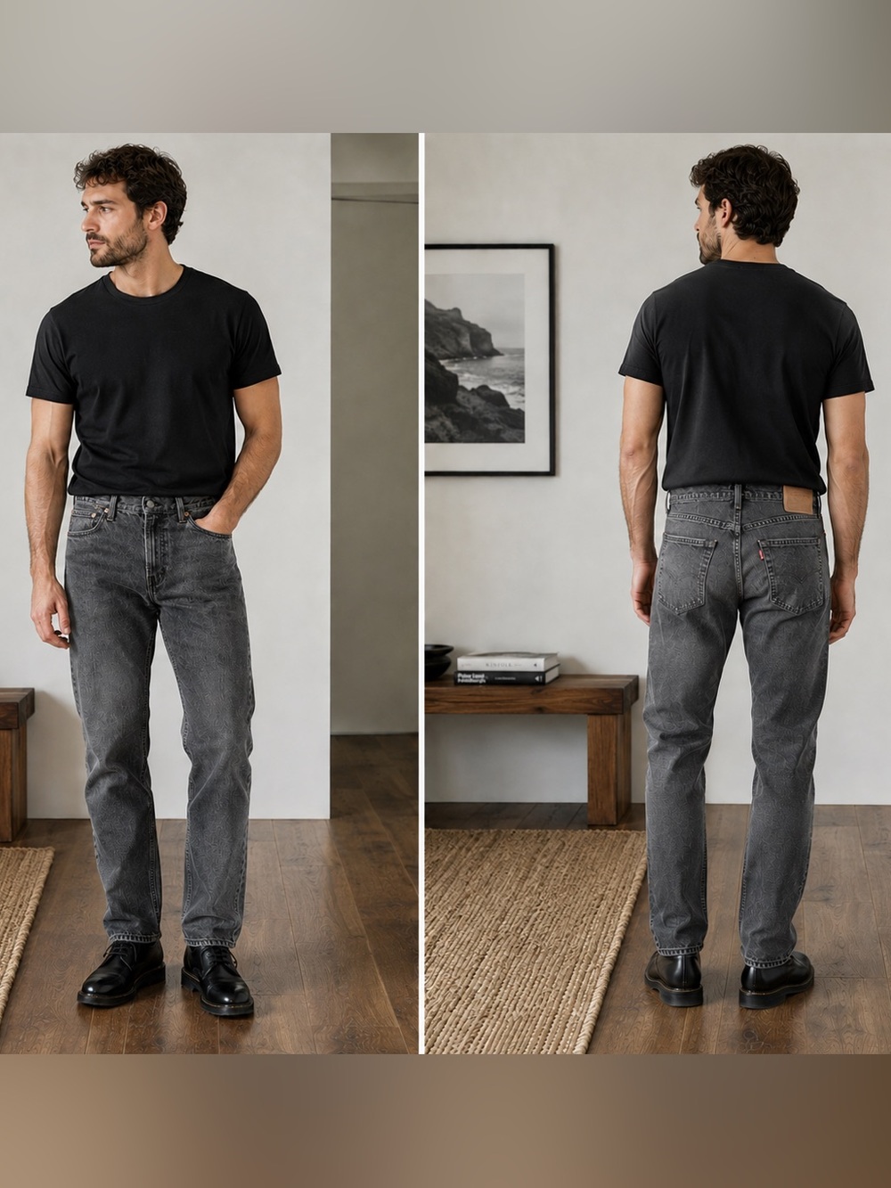 Levi's Slim Straight Jeans in Washed Black